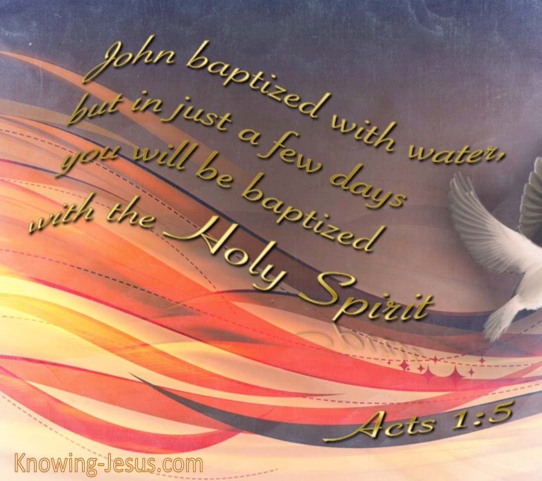 Acts 1:5 Baptised With The Holy Spirit (gray)